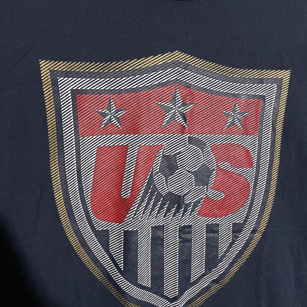 Nike USA Soccer T-Shirt Men Large Blue U.S. Crest Logo Athletic Fit Cotton - Picture 2 of 7